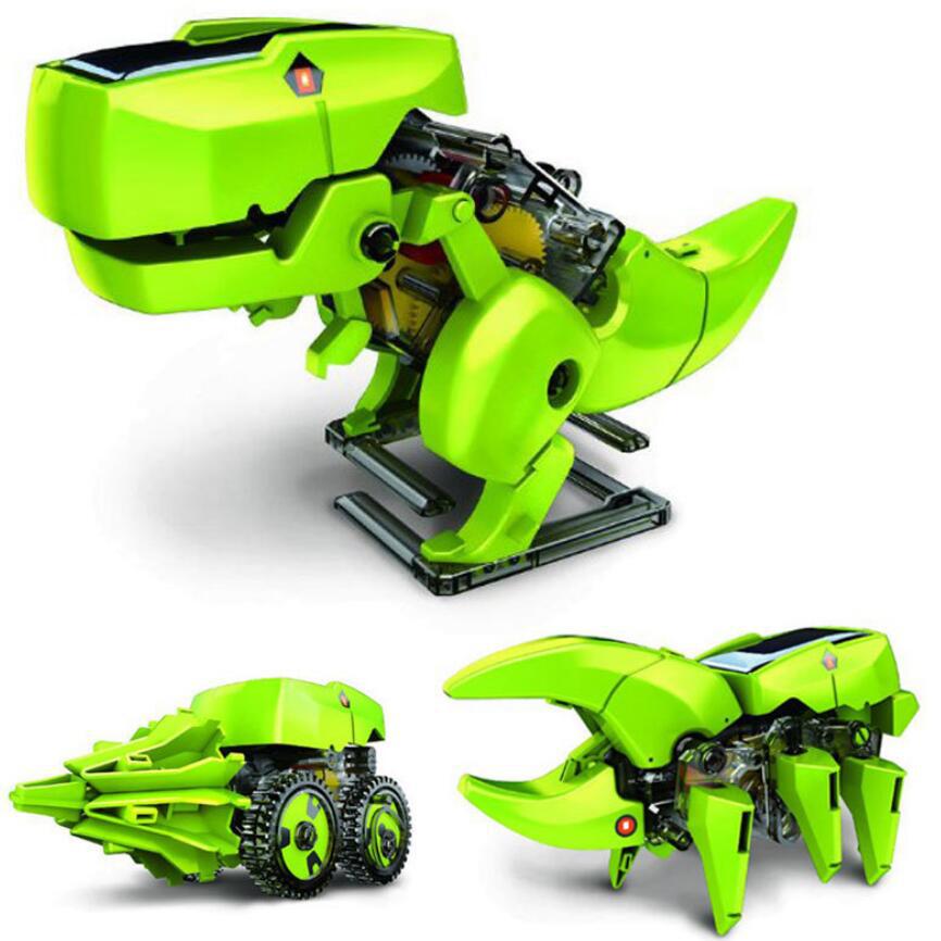 Zmontowany samodzielnie edukacyjny dinozaur solarny 3 w 1, eksperyment naukowy dla uczniów szkół podstawowych, zabawka dla dzieci