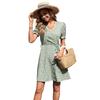 Neues frisches und rustikales süßes grün bedrucktes Sommerkleid