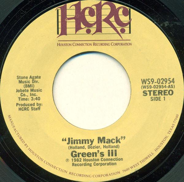 

7inch Record GREENS III - Jimmy Mack WS902954 Houston Connect 1982 US Soul/Funk Used