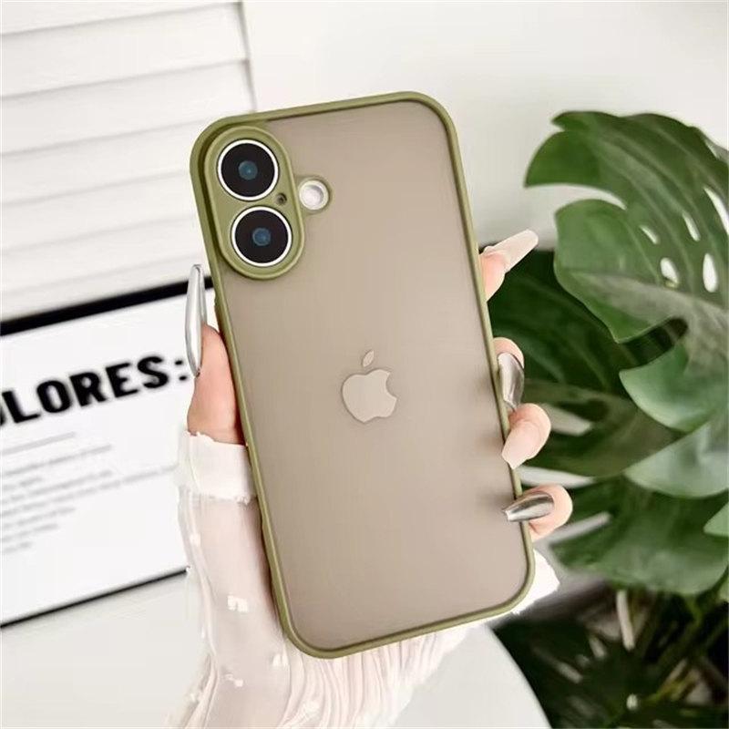 Husă de lux, rezistentă la șocuri, translucidă, mată, armură, pentru iPhone 16 15 14 Pro Max Plus 13 12 Mini 11 XR X XS 7 8 SE Husă hibrid pentru PC