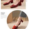 Block Heel Red High Heels Wedding Shoes Women's Spring Mary Jane Women's Shoes Square Toe Single Shoes