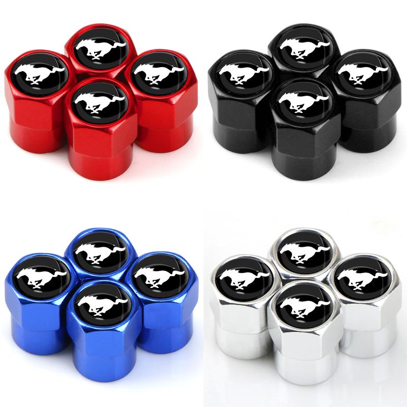 For Ford MK114Pcs Car Valve Caps Wheel Tires Air Tyre Stem Protective Cover For Ford Mustang Explorer FIESTA Focus Shelby GT350 Kuga Fusion