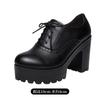 Fashion T Platform Walk Show 8cm High Heels Thick Heels New Autumn Velvet  Waterproof Platform Women Single Shoes Big Size 32-43