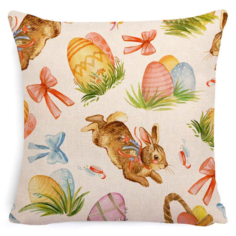 Pillowcase Easter Pillowcase Cartoon Truck Garland Rabbit Egg Animal Plaid