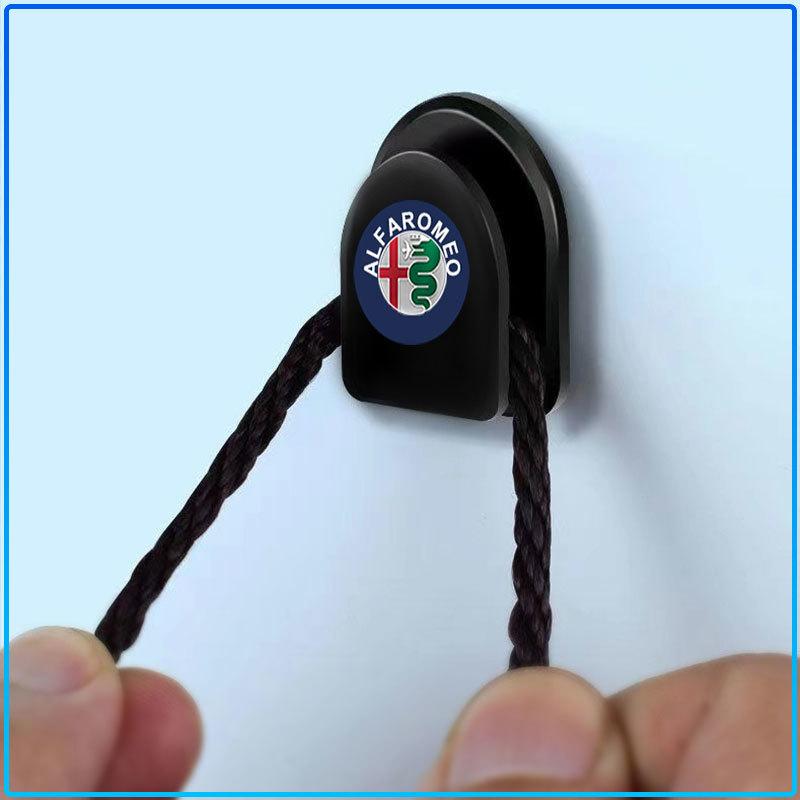 Mini Car Hooks Black Self Adhesive Invisible Hooks Interior Storage Holder For Alfa Romeo 147 159 156 Giulietta Giulia Mito Spider Alpha Nheadrest