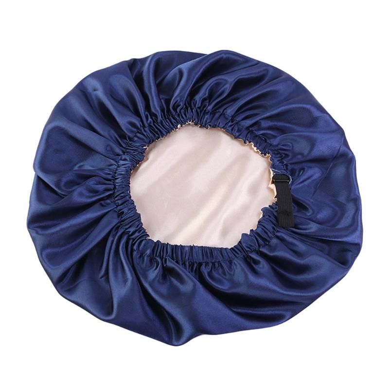 Satin Bonnet Beanie Hat Double Layers Satin Dome Cap for Head Wrap Cover with Neat Stitches Invisible Elastic Band