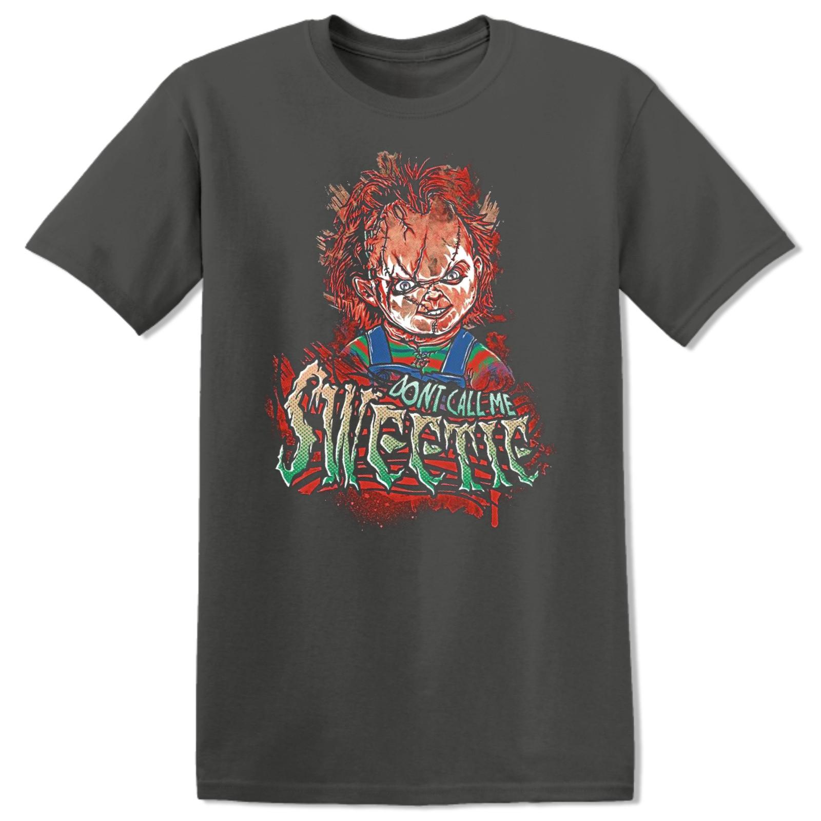 

Chucky T-Shirt Mens Womens Tees Top | Halloween Horror Movie, Don t Call Me Sweetie | Pixelated XL
