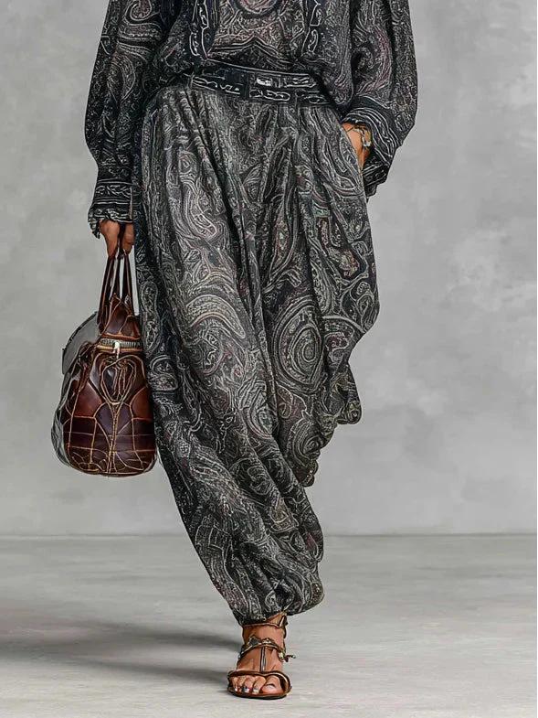 Retro Paisley Muster Anzug - Frühjahr/Herbst 2025 - Europäische und Amerikanische Mode