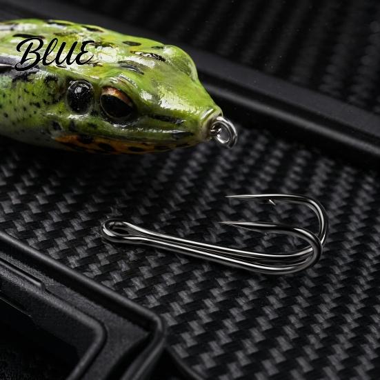 Durable Fishing Hook 50Pcs Classic Double Hooks High Carbon Steel Barbed Frog Sharp Open Shank Bait Hooks for Freshwater Saltwater
