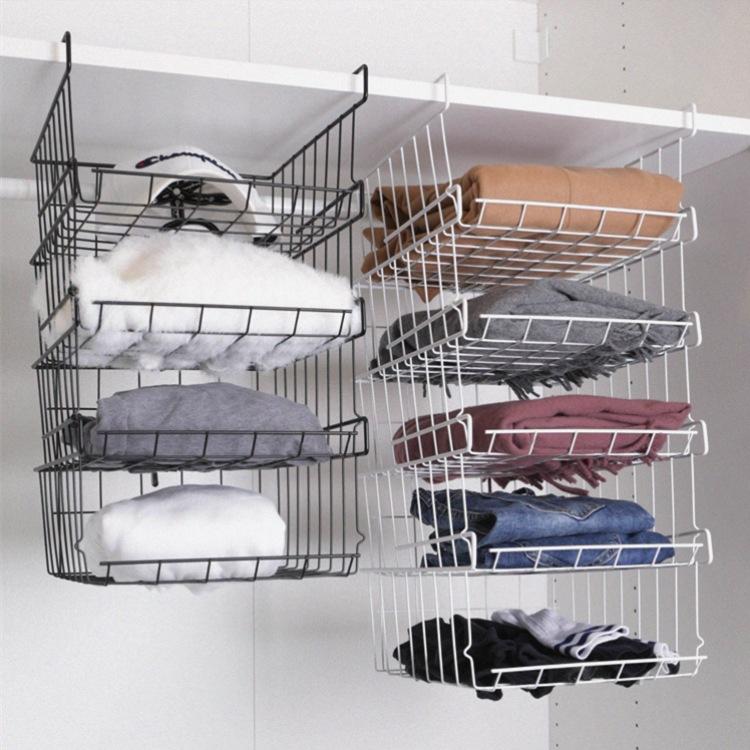 Kitchen Cabinet Multipurpose Storage Shelf Wardrobe Hanging Layered Organizing Rack Kitchen Hanging Cabinet Hanging Basket Shelf