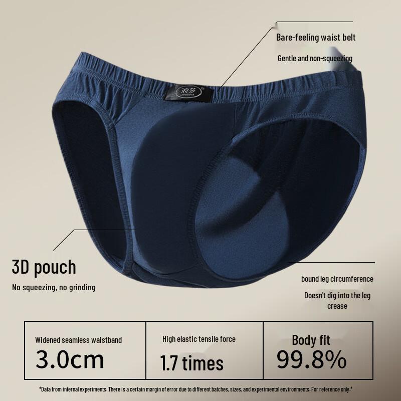 Lonsa Men's 100% Cotton Breathable Mid-Waist Briefs 4-Pack
