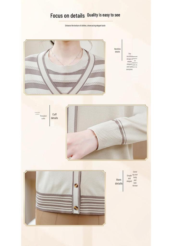 Mom's 2026 Stylish Knit Cardigan Set for Women Over 50