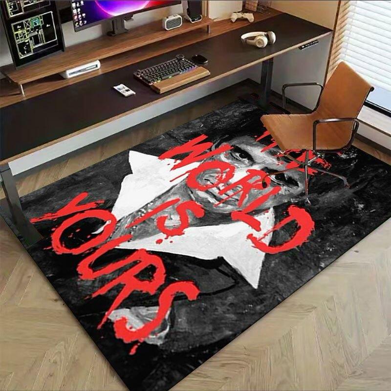 1pc Scarface Office Carpet Chair Mats Soft, Comfortable, All Season,Perfect for Home, Bedroom, or Office Decor, Perfect Gift for