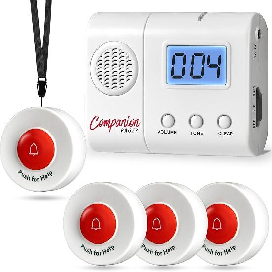 Caregiver Pager for Elderly Adults Nurse 6 Call Buttons for Elderly at Home Seniors Patients Nurse Call Light Monitoring System Alert Button Bed