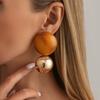 Metal Ball Splice Dangle Earrings Oversize Geometric Earrings Splice Earrings  Daily Outfit Match