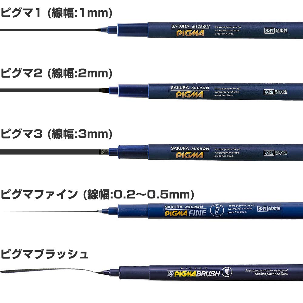 Sakura Craypas Pigma Black Complete Set of 12 BR Colors 003, 005, 01, 02, 03, 05, 08, 1, 2, 3, F,