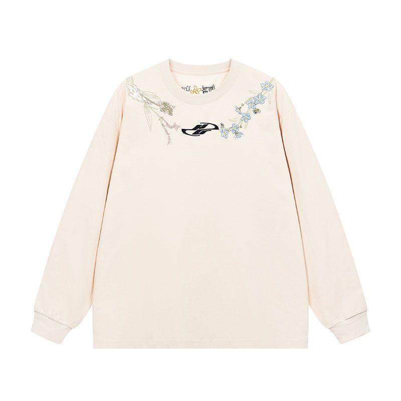 HACR Vintage Harshandcruel Garland Necklace Embroider New Chinese HACR Long Sleeves T-shirt