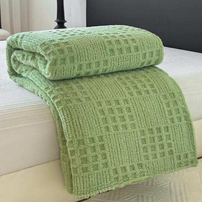 Taffeta Solid Color Fleece Waffle Jacquard Blanket - Multifunctional Cover & Nap Blanket.