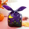 Halloween Souvenir Gift Packaging 48 Pcs Candy Bags, Kids Trick or Treat Goodie Cute Rabbit Transparent Cookie Bags with Drawstrings Ear Small Plastic