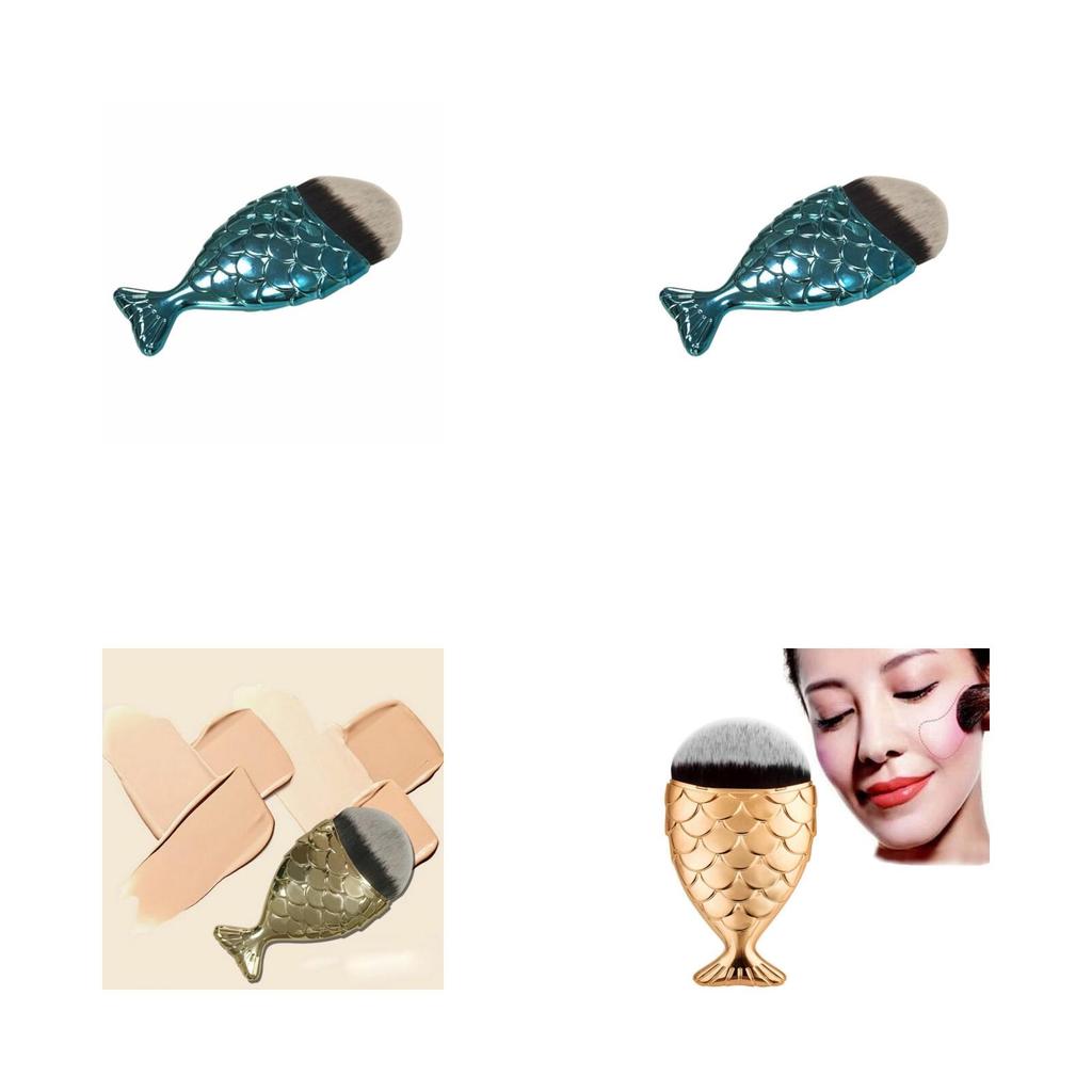 Exquisite Professional Mermaid Makeup Brushes Set With Luxurious Foundation And Powder Brush