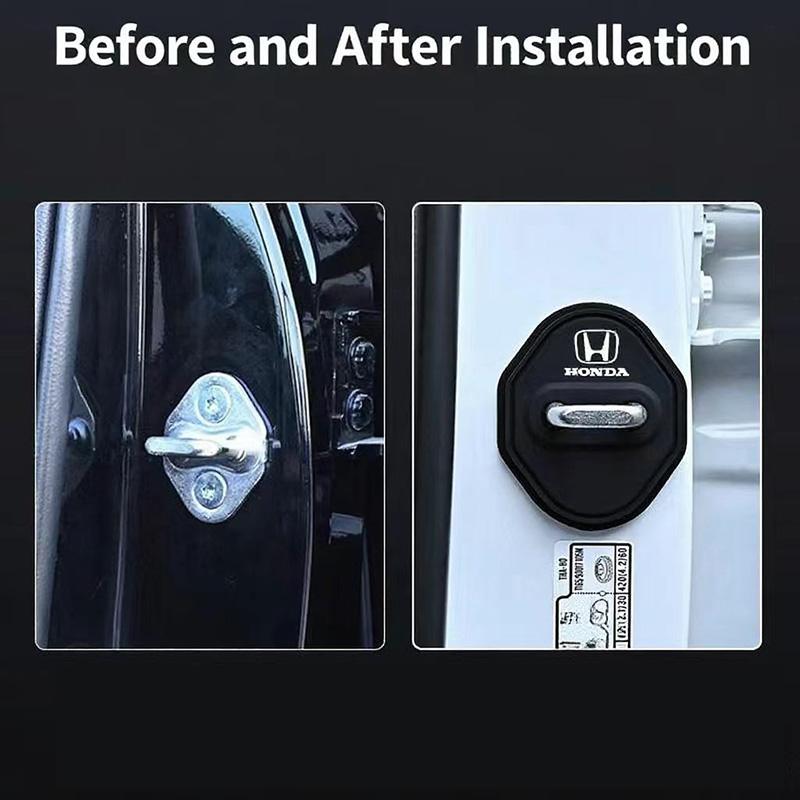 4Pcs Car Door Lock Protective Cover Auto Sticker Accessories For Honda Civic FIT Accord Prelude CRV 5th Mugen City CRZ CRX Jazz RG0