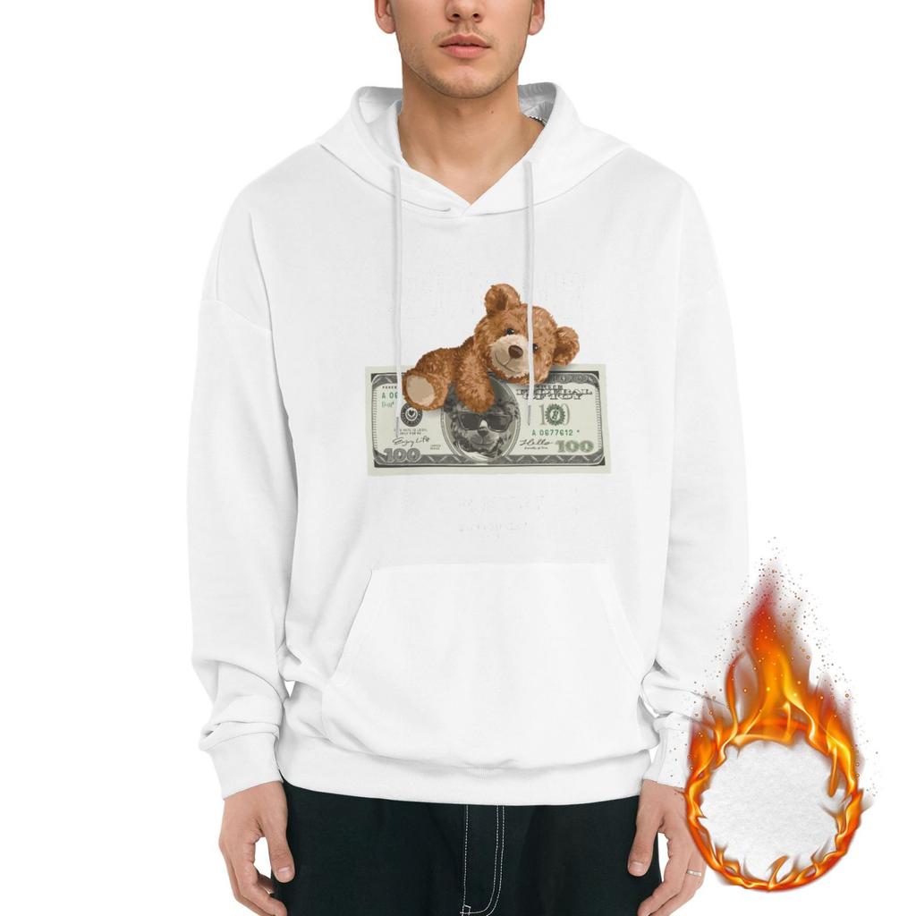 1 Pack Men’s Winter Fleece Hoodie Thick Warm Pullover Hooded Sweatshirt Soft Comfortable Daily Streetwear M-3XL