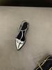 Show white! Personality pointed cross cross thin strap ankle buckle cylinder word with small thick heel Roman sandals women