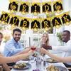 Eid Mubarak Banner Eid Muburak Dekorationen Stern Mond Laterne Hängende Wirbel Ramadan Partyzubehör für Heimdekorationen