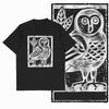 100 Cotton Retro Owl Graphic Printed Unisex Tshirt Black Big Size Cotton Unique Vintage Tshirt Cool Tshirt Novety Tee Shirt G32