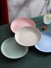 4Pcs Lightweight Wheat Straw Plates Unbreakable Reusable Dinner Dishes Plates Set Dishwasher & Microwave Safe