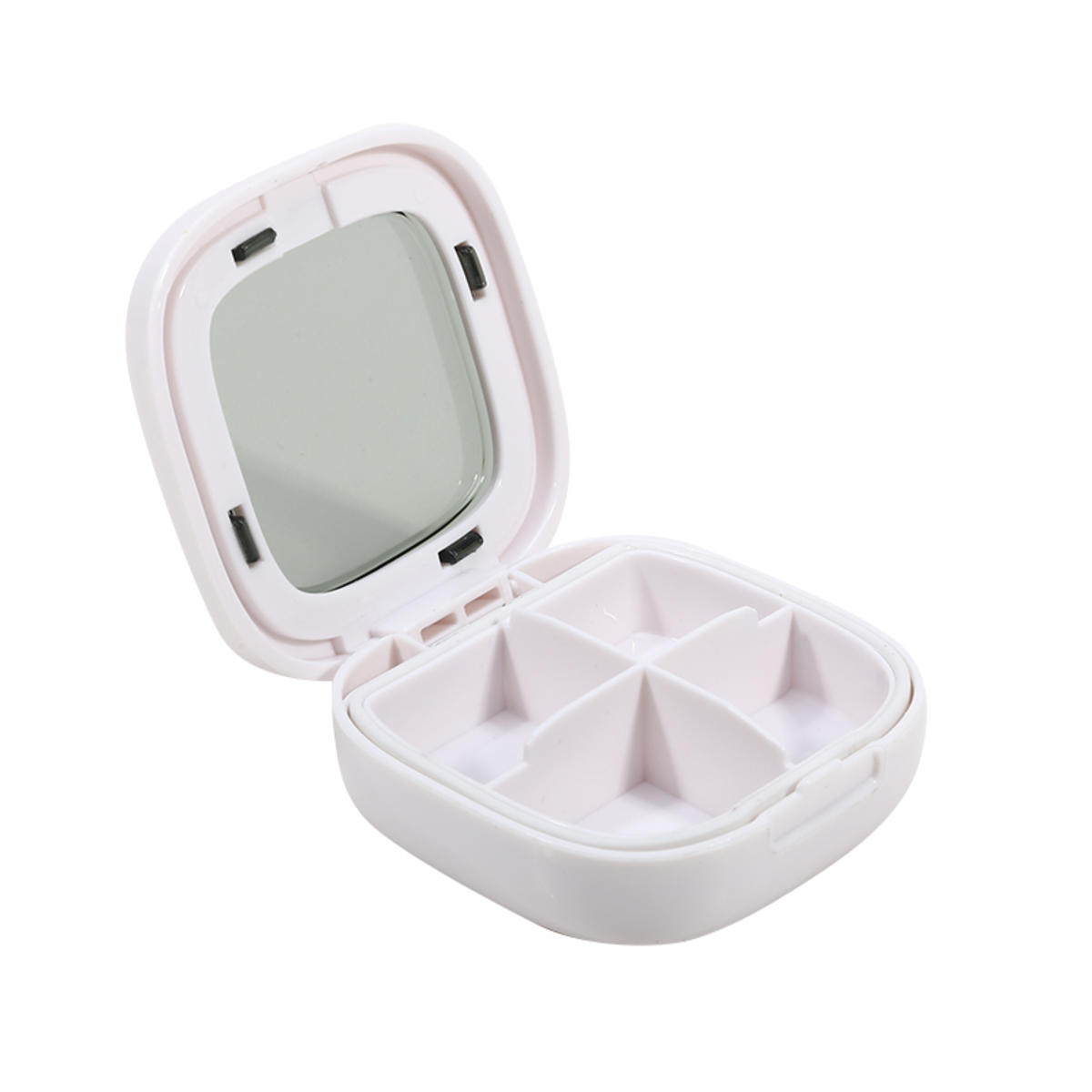 

Міні-портативна коробочка для таблеток з 4/6 відділеннями, контейнер-органайзер для риб ячого жиру для подорожей, герметична коробочка-диспенсер для зберігання таблеток, вітамінів 4grids білий