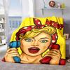 2026 New Arrivals 1pc Whimsical Pin-Up Girl Design Flannel Blanket, Super Soft And Warm, Machine Washable, All-Season Use, Perfect for Sofa, Bed, Trav