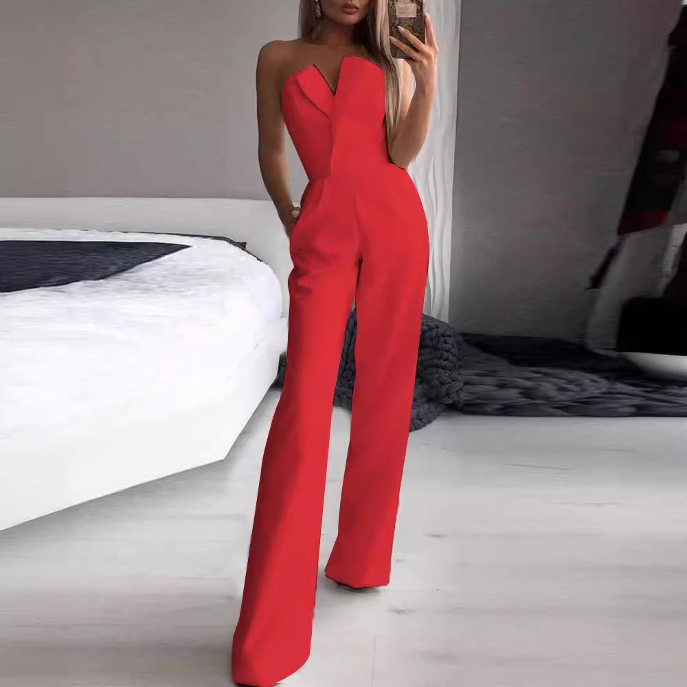 Spring & Summer Chinese Long Skirt Jumpsuit - Oblique Collar, Mid-Waist, Elegant Commuting or Evening Wear.