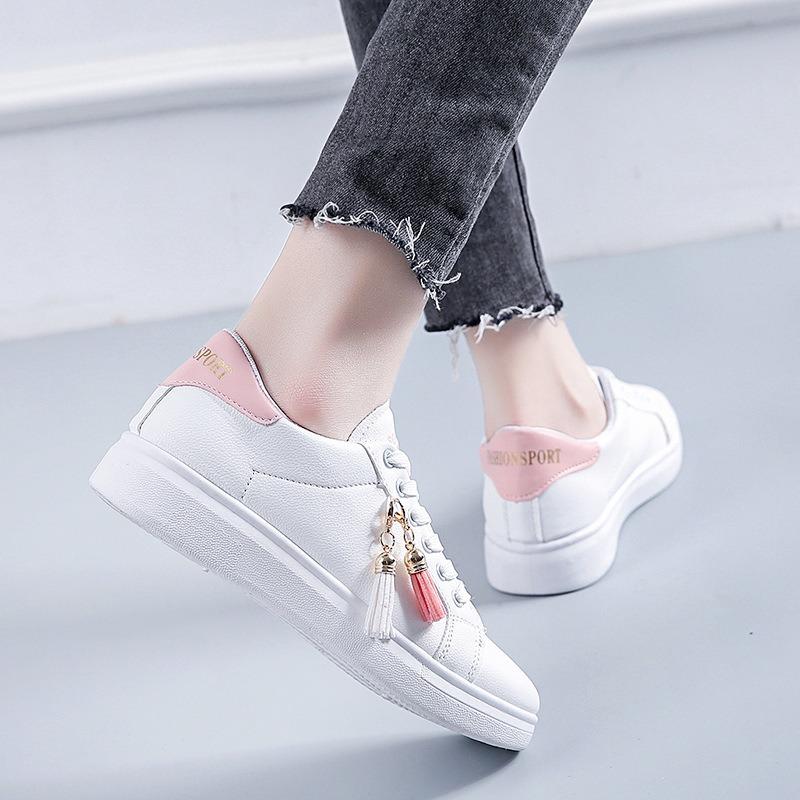 Weiße Schuhe Lässig Sport Frühling und Herbst Damenschuhe