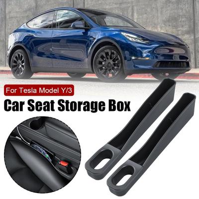 2 Stück Auto Aufbewahrungsbox für Tesla Model Y 3 Auslaufsicher Anti-Fall Sitzschlitz Aufbewahrungsbox Karten-Telefonhalter Auto Innenraum Zubehör