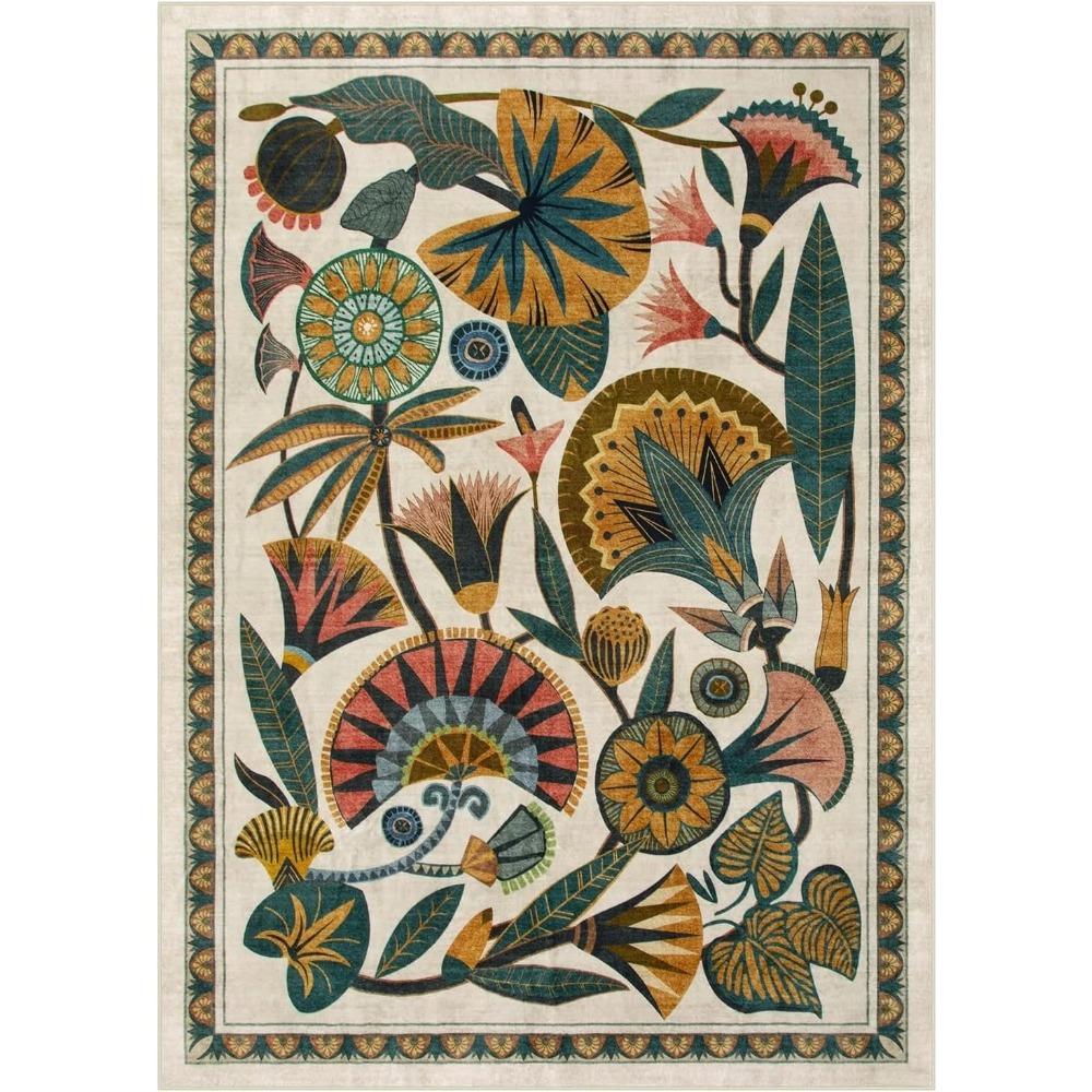 

Living Room Carpet Bedroom Floor Mat Machine Washable Foldable Rug Large Area American Ethnic Creative Style Decorative Carpets 50x80cm