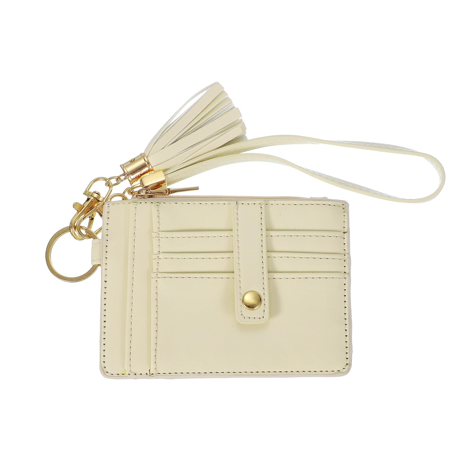 

uxcell Slim WalletWristlet for Women, RFID Compatible, Credit Card Case with Key Chain, Tassel PU Wristlet, ID Card Wallet, Pocket Holder, Unisex,