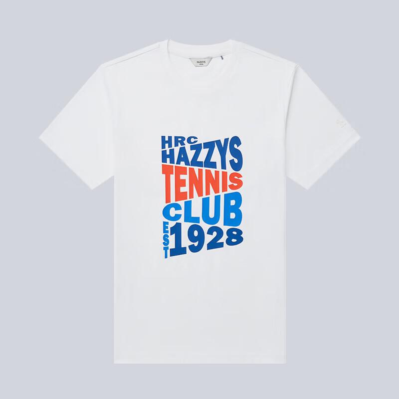 HAZZYS Men's 3A Antibacterial Letter Print Short Sleeve T-Shirt