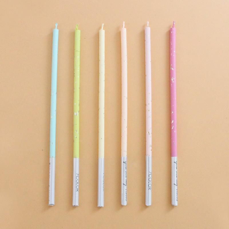 New Brahma Star Series Multi-color Slender Pencil Candles Creative Birthday Romantic Party Layout Baking Candles