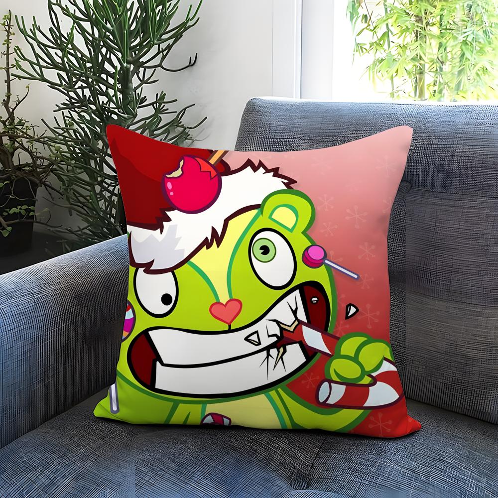 Anime Happy Tree Friends Cushion Cover Comfortable Reversible Pillow Cover Ideal for Car Sofa Bedroom & Beyond