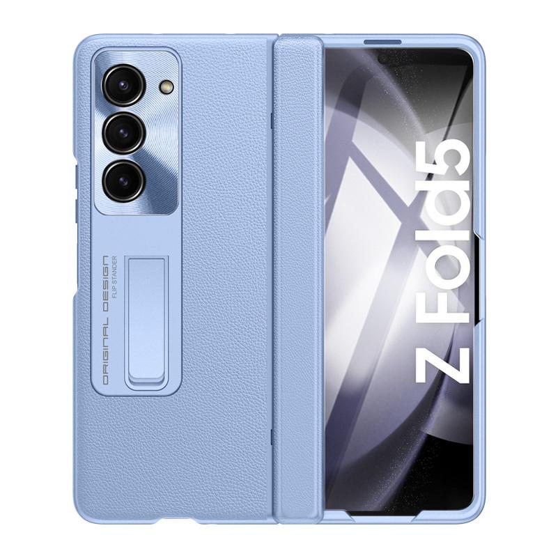 Automatic Spring Hinge Leather Case For Samsung Z Fold 5 Galaxy Z Fold 6 Tempered Glass All-inclusive Stand Camera Protect Cover