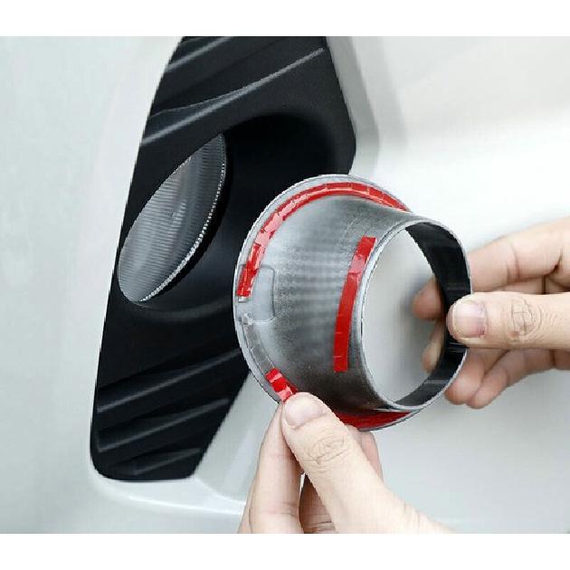 Carbon Fiber Exterior Front Fog Light Lamp Ring Trim For Toyota RAV4 -