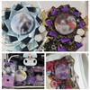 YUYAKESHI Handmade Ribbon Rosette for Ita Bags, Decorative Badges, Two-Color Ita Bag Rosette, Butterfly and Flower Ornament for 55-75mm Badges (Navy