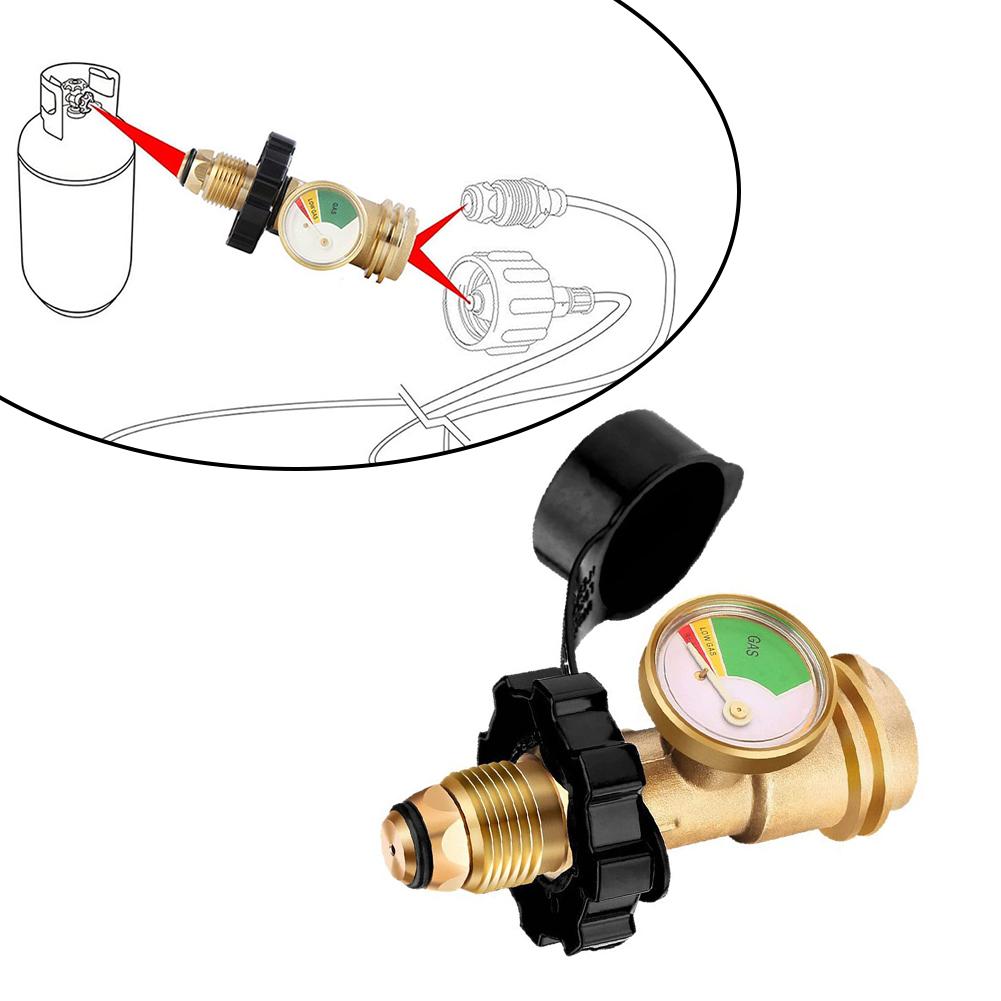 Pressure Gauge Adapter POL Converter Outdoor Grilling Reliable Gas Connection Solution Integrated Pressure Gauge
