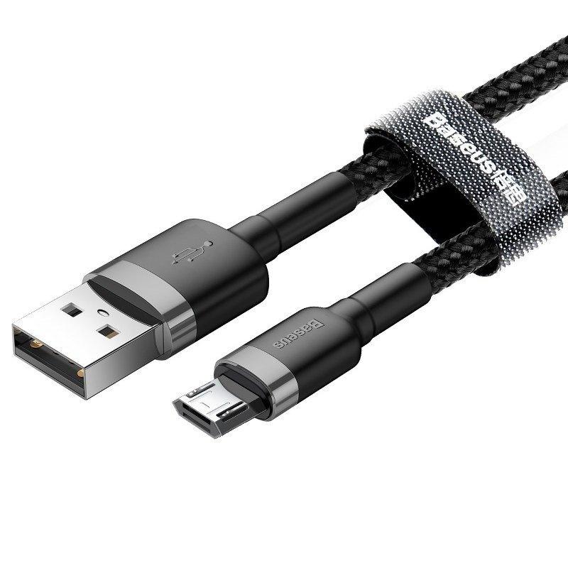 Kabel Usb Do Micro Usb Baseus Cafule 2.4A 0.5M (Szaro-Czarny)