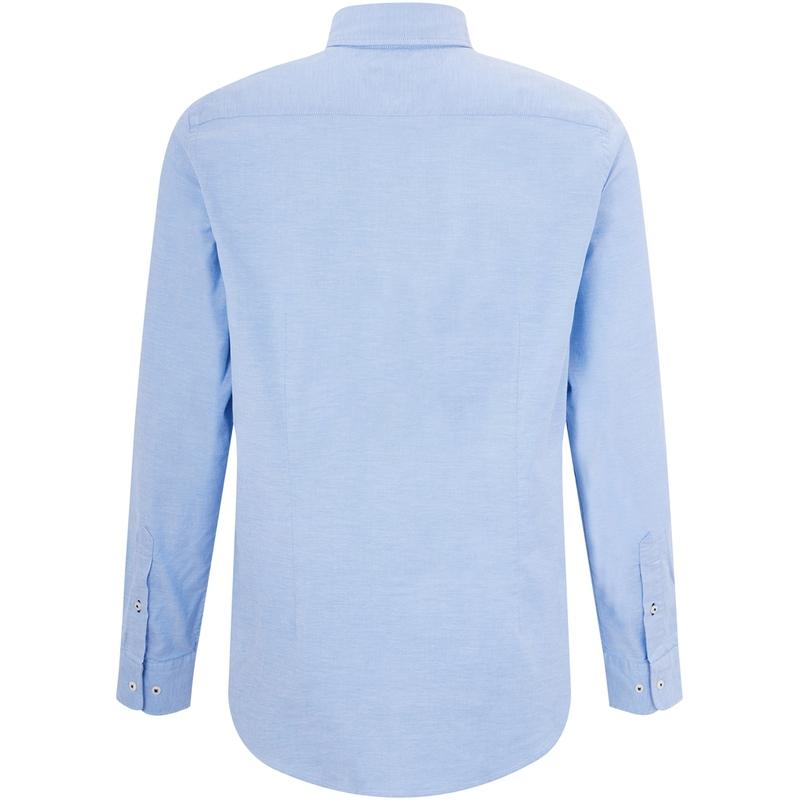 Tommy Hilfiger Oxford Business Casual Minimalist Solid Slim Fit Long Sleeve Shirt Men shirts Blue XM0XM01120