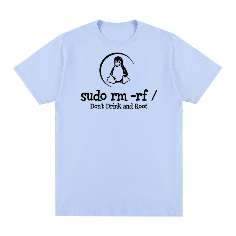 Linux Drink Root Sudo Rm Rf Funny Vintage Tshirt Programmer Programming Coding Coder Unisex T Shirt New Tee Tshirt Unisex Tops