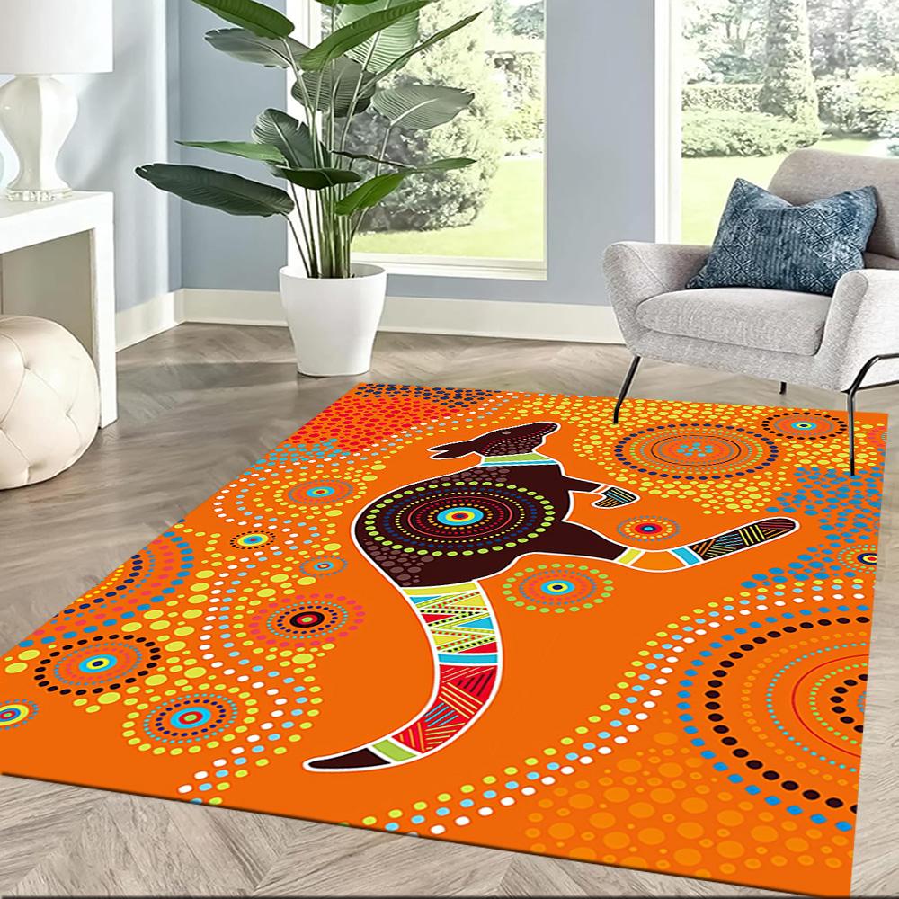 Aboriginal Art Gecko Floor Mats for Living Room, Bedroom and Room Decoration Are Suitable for Gifts.