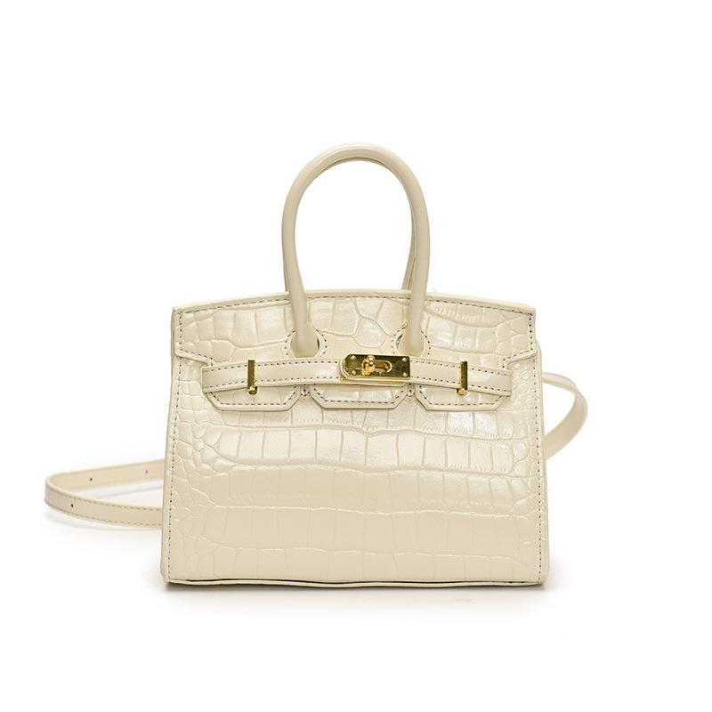 Holding a Crocodile Pattern Platinum Bag In Hand 2025 Summer New Korean Version of the Simple Casual Shoulder Bag High-end Crossbody Bag