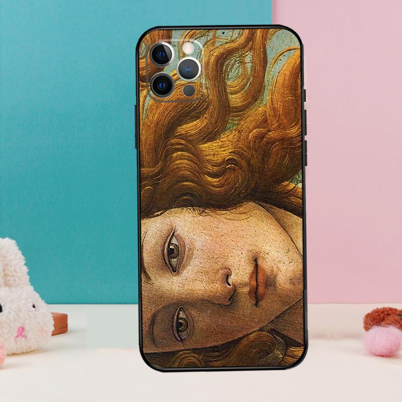Art Painting Birth Of Venus Phone Case For iPhone 13 11 12 14 15 16 Pro Max Mini XR XS X Plus Back Cover Fundas